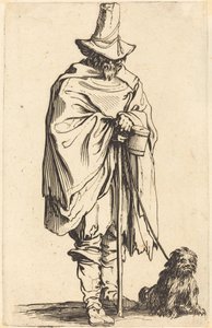 Tigger med hund, ca. 1622. af Jacques Callot