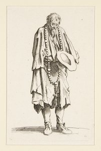 Tigger med rosenkrans fra The Beggars (Le mendiant au rosaire) af Jacques Callot