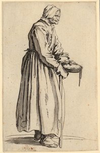 Tiggende kvinde med tallerken, blad 20 fra serien „Tiggerne“ af Jacques Callot