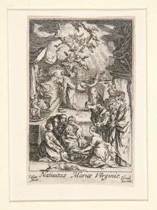 Jomfruens fødsel, nr. 2 fra Jomfruens liv af Jacques Callot