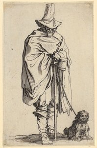 Blind mand og hans hund, blad 22 fra serien «Tiggerne» af Jacques Callot