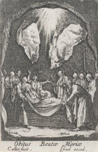 Jomfruens begravelse, nr. 12 fra Jomfruens liv af Jacques Callot
