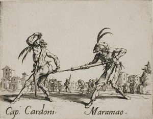 Kaptajn Cardoni - Maramao, plade 22 fra Balli di Sfessania af Jacques Callot