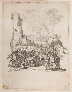 Kristus bærer korset, nej. 10 af 11 fra La Petite Passion af Jacques Callot