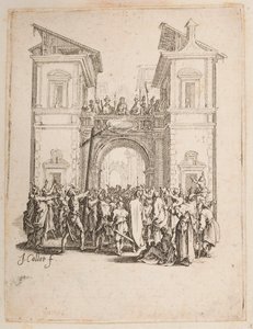 Kristus præsenteret for folket, nr. 9 af 11 fra La Petite Passion af Jacques Callot