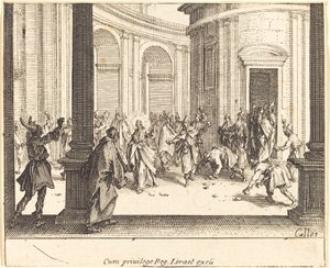 Kristus og kvinden taget i utroskab af Jacques Callot