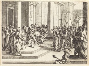 Kristus og kvinden taget i utroskab af Jacques Callot