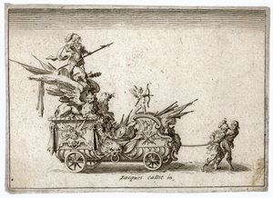 Kamp i en barriere. Gravering En stridsvogn. Meaume 490-503 ... (kobberstik) af Jacques Callot