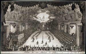 Kamp mod barrieren: Hans højhed hertug Karl IV af Lothringen går ind til fods ... (kobberstik) af Jacques Callot
