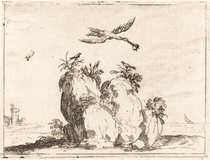 Kraneflyvning af Jacques Callot