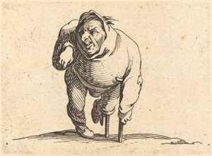 Krøbling med krykke og træben af Jacques Callot