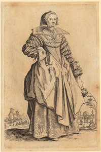 Dame med blondekrave, blad 8 fra serien «Adelen» af Jacques Callot
