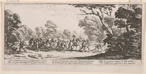 Discovery of the Malefactors, illustration fra The Large Miseries of War af Jacques Callot