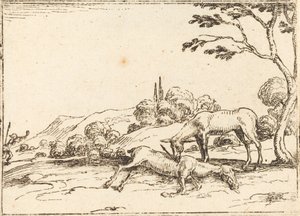 Doe sørger over sit føl. af Jacques Callot