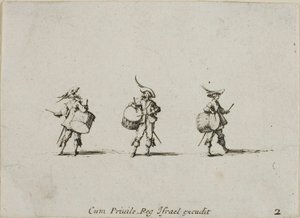 Bor med trommer, plade to fra The Military Exercises af Jacques Callot