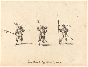 Bor med hellebarder, 16341635. af Jacques Callot