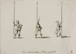 Bor med Opvokset Gedde, plade seks fra The Military Exercises af Jacques Callot