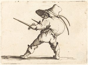 Duellist med sværd og dolk af Jacques Callot