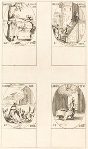 Edmund, Konge af England, Martyr, Præsentation af Jomfruen, St. Columba, St. Cecil. af Jacques Callot