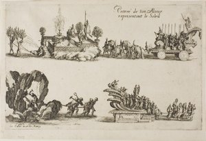 Indgang af Hans Højhed, Repræsenterer Solen, fra Kampen ved Barrieren af Jacques Callot