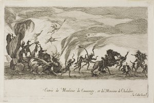 Indgang af M. de Couvonage og M. de Chalabre, fra Kampen ved barrieren af Jacques Callot