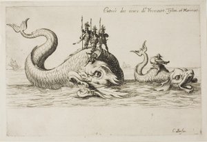 Indtræden af Mm. de Vroncourt, Tyllon og Marimont, fra The Combat at the Barrier af Jacques Callot