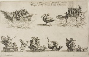 Indgang af Monseigneur Henry de Lorraine, Marquis de Moy, under navnet Pirandre, fra Kampen ved Barrieren af Jacques Callot