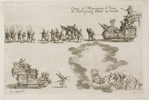 Indtræden af monseigneur prinsen af Phalsbourg, forsvarer i kampen, fra kampen ved barrieren af Jacques Callot