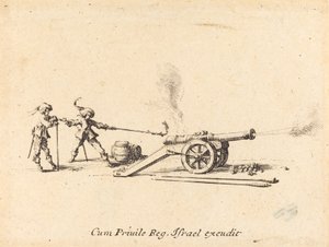 Affyring af kanonen af Jacques Callot