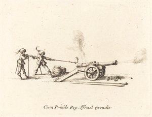 Affyring af kanonen af Jacques Callot