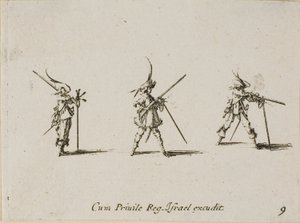 Firing the Musket, plade ni fra The Military Exercises af Jacques Callot