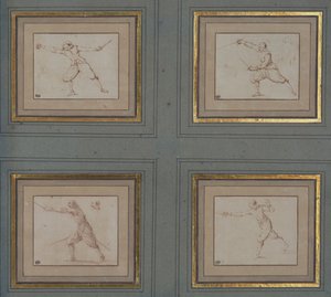 Fire studier af en fægter, 1766-69 af Jacques Callot