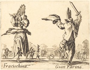 Fracischina og Gian Farina, ca. 1622. af Jacques Callot