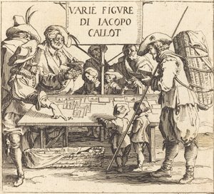 Frontispice til Varie Figur, ca. 1621. af Jacques Callot