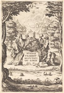 Frontispice for the Sacred Cosmologia (Titel med astrologer) af Jacques Callot