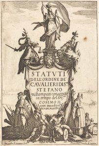 Frontispice til statutterne for St. Stephens ridderorden. af Jacques Callot