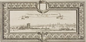Frontispice, fra forskellige scener designet i Firenze af Jacques Callot