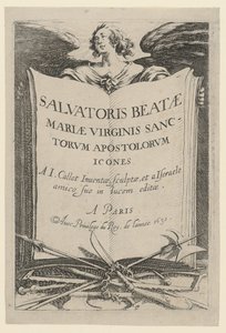 Frontispice, blad 1 af serien «Jesus, de tolv apostle og Maria» af Jacques Callot