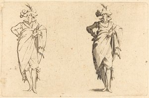 Gentleman set forfra med hånden på hoften af Jacques Callot