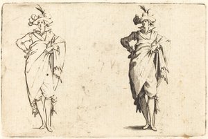Gentleman set forfra med hånden på hoften af Jacques Callot