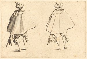 Herre i stor kappe, set bagfra af Jacques Callot