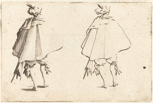 Herre i stor kappe, set bagfra af Jacques Callot