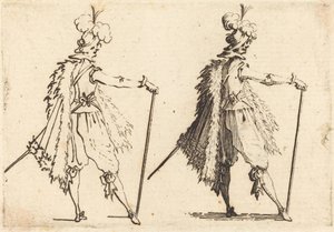 Herre med stok, ca. 1617. af Jacques Callot