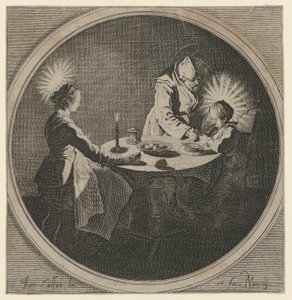 Den hellige familie ved bordet af Jacques Callot