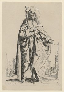 Den hellige Jakob den Ældre, ark 7 i serien »Jesus, de tolv apostle og Maria« af Jacques Callot