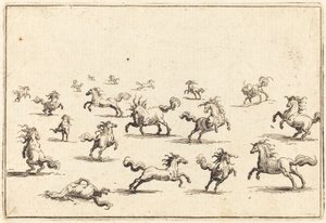 Løbende heste af Jacques Callot