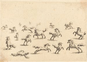 Løbende heste af Jacques Callot