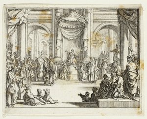 Jesus blandt lægerne, fra Det Nye Testamente af Jacques Callot