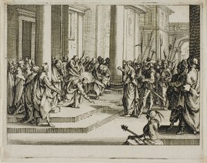 Jesus og den utro kvinde, fra Det Nye Testamente af Jacques Callot