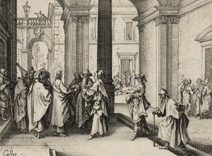 Jesus og de lovkyndige, 1635 af Jacques Callot